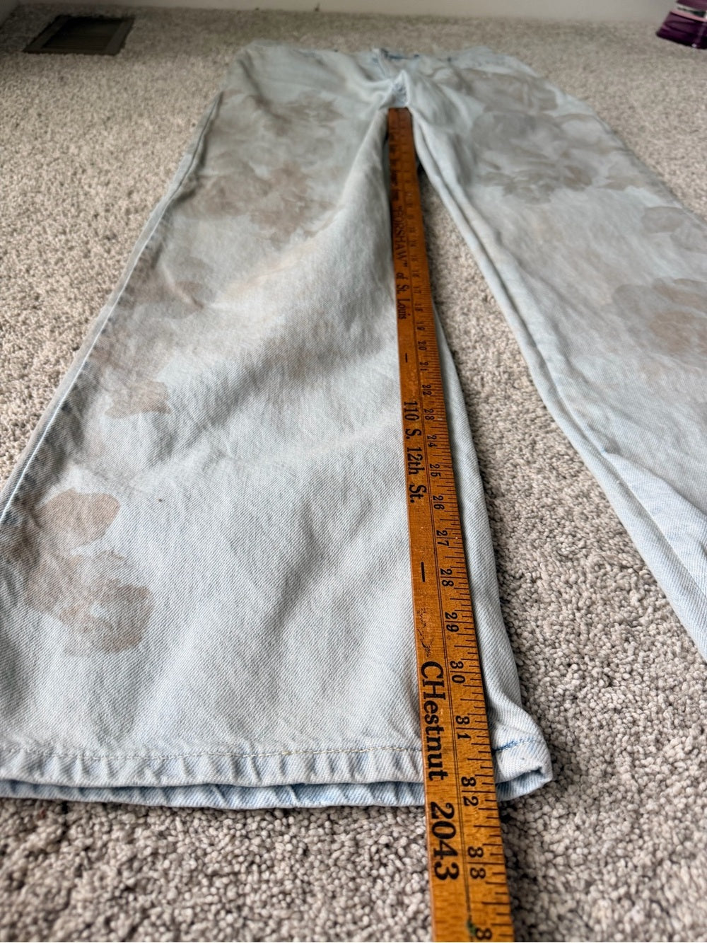 We The Free Tinsley Baggy Floral Wide Leg Jeans Size 28