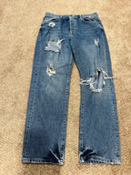 GT-0150 Free people Women's Distressed High-Rise Blue Jeans