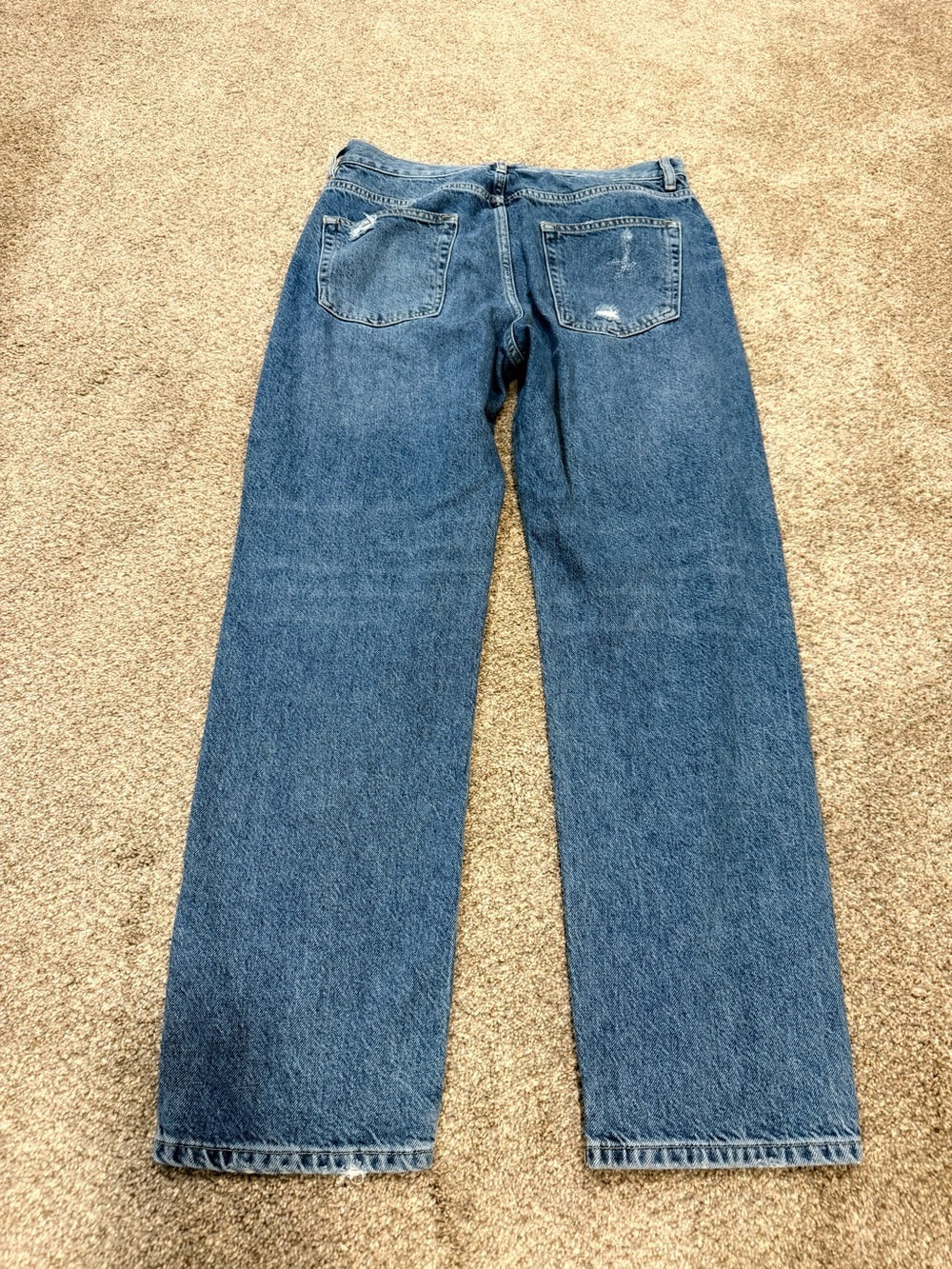 GT-0150 Free people Women's Distressed High-Rise Blue Jeans