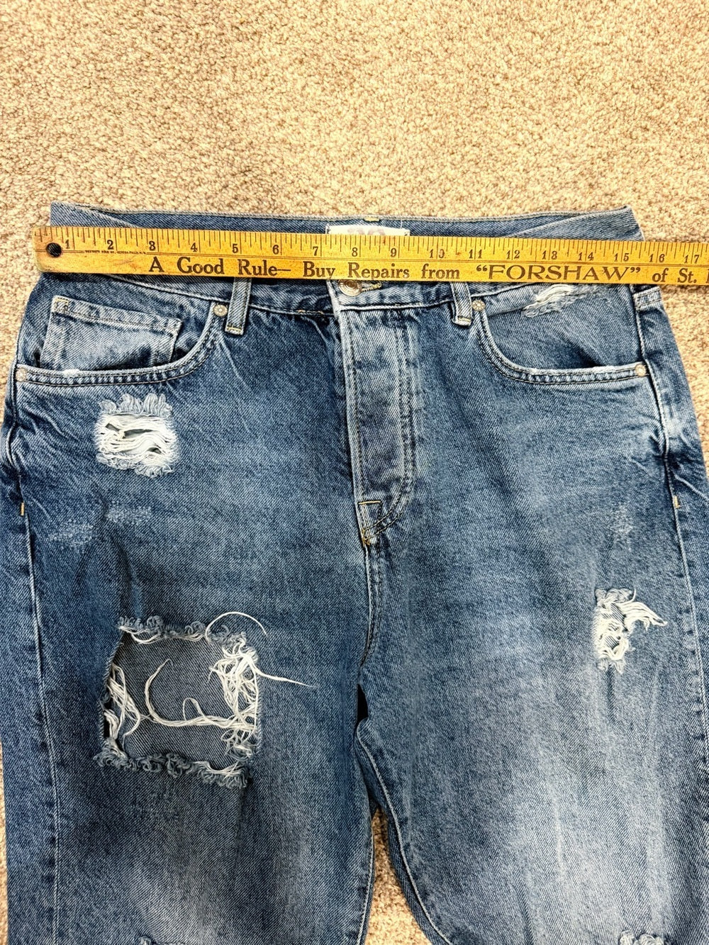GT-0150 Free people Women's Distressed High-Rise Blue Jeans