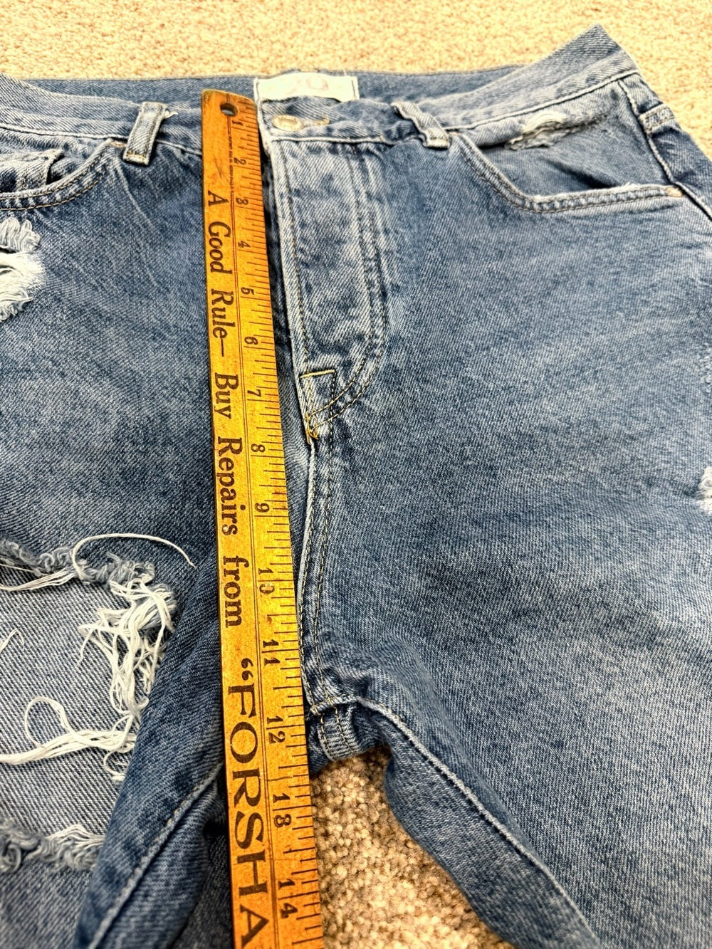 GT-0150 Free people Women's Distressed High-Rise Blue Jeans
