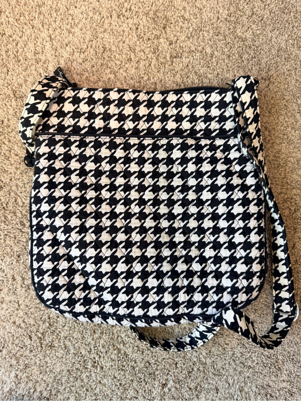 Vera Bradley Scottie Dogs Triple Zip Hipster Crossbody Black White Retired
