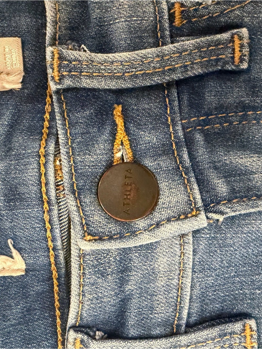 GT-0009 Athleta Jeans Size 4 Medium Wash Straight Leg High Rise Denim