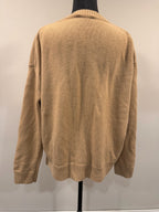 GT-0192 Vince 100% Cashmere Camel Side Lace Up Sweater L Quiet Luxury