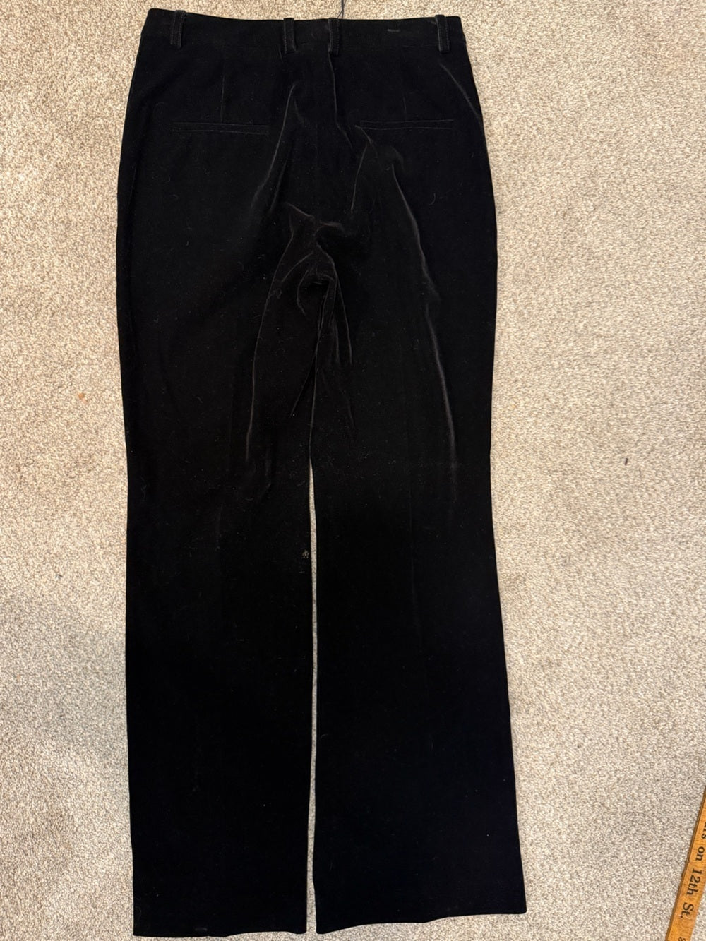 GT-0193 Vilshenko Black Velvet Flare Trousers NWT Designer Pants