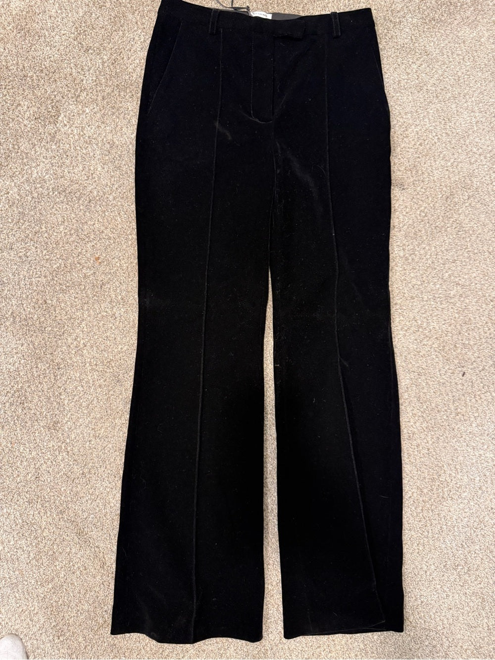 GT-0193 Vilshenko Black Velvet Flare Trousers NWT Designer Pants
