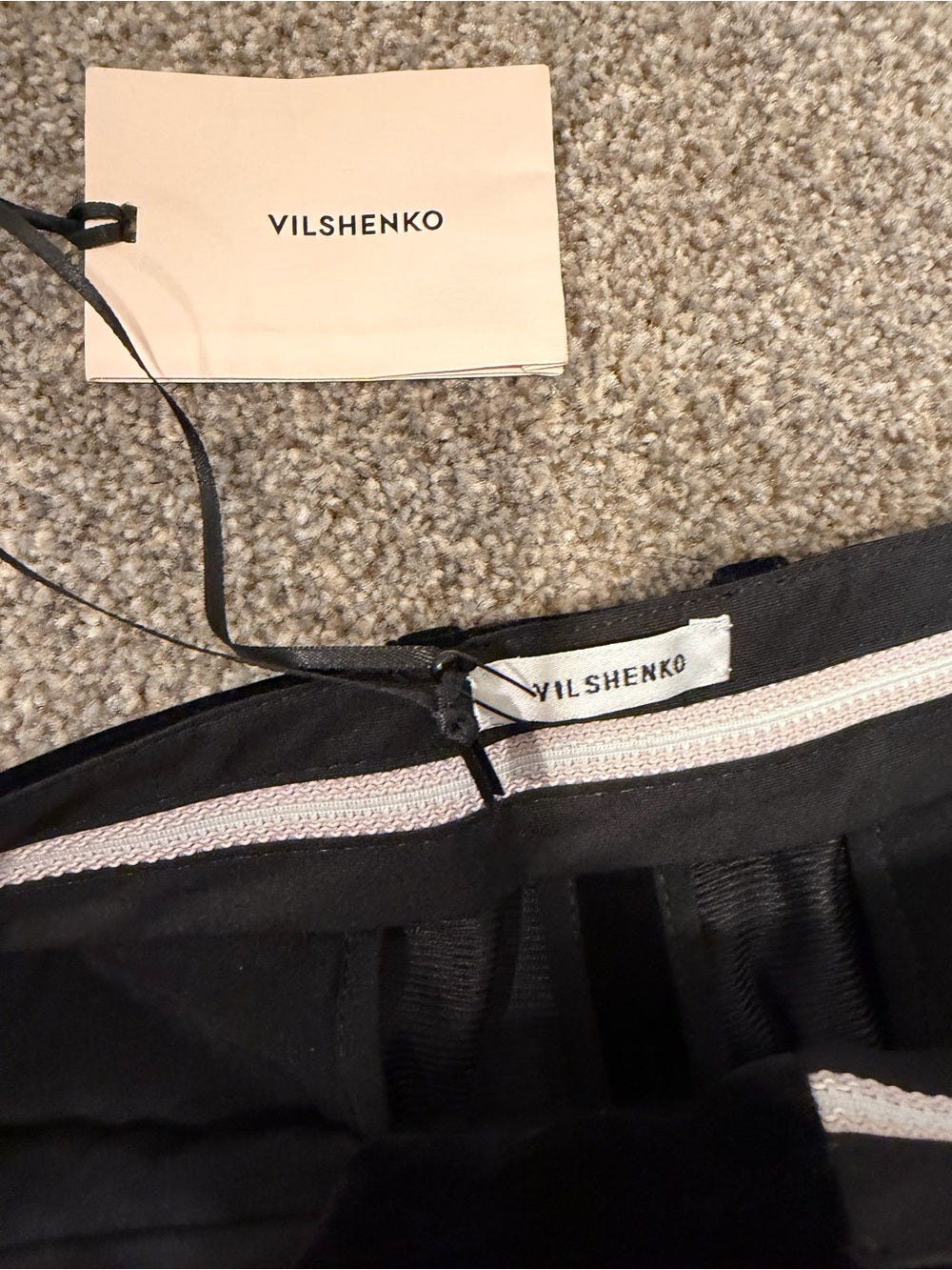GT-0193 Vilshenko Black Velvet Flare Trousers NWT Designer Pants