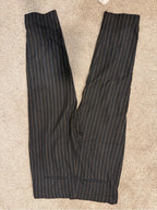 GT-0194 Vince Pinstripe Linen Blend Cropped Trousers Black Brown M