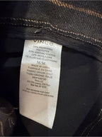 GT-0194 Vince Pinstripe Linen Blend Cropped Trousers Black Brown M