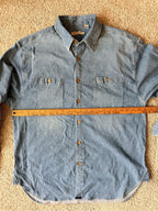 GT-0091 Indigo Palms Denim Company Chambray Shirt L Blue Button Front