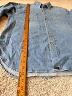 GT-0091 Indigo Palms Denim Company Chambray Shirt L Blue Button Front