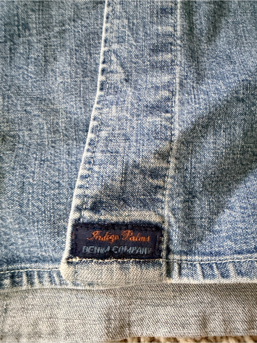 GT-0091 Indigo Palms Denim Company Chambray Shirt L Blue Button Front