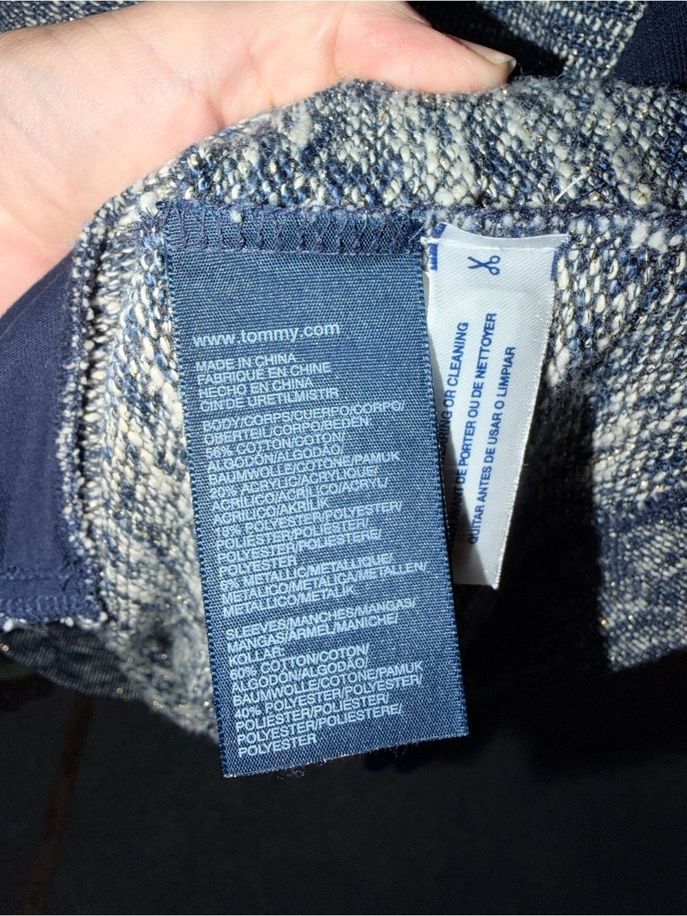 GT-0100 | Tommy Hilfiger Athluxe Metallic Navy Asymmetrical Moto Jacket XL