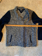 GT-0100 | Tommy Hilfiger Athluxe Metallic Navy Asymmetrical Moto Jacket XL