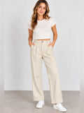 GT-9 Bow and Arrow Jeans Cream High Rise Pleated Straight Leg Trousers