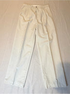 GT-9 Bow and Arrow Jeans Cream High Rise Pleated Straight Leg Trousers