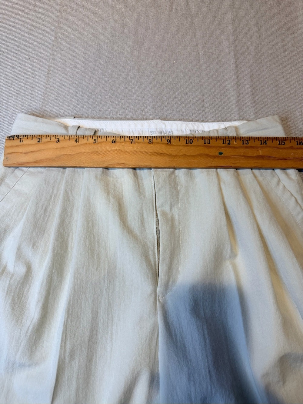 GT-9 Bow and Arrow Jeans Cream High Rise Pleated Straight Leg Trousers