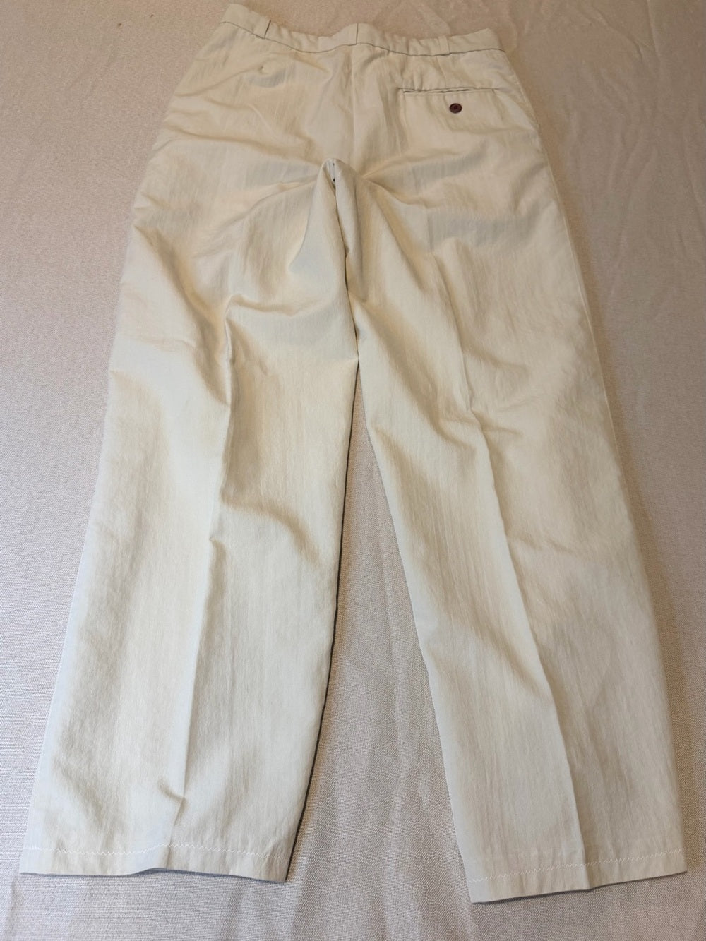 GT-9 Bow and Arrow Jeans Cream High Rise Pleated Straight Leg Trousers