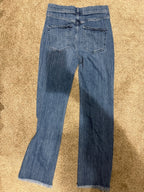 GT-0234 AYR Women’s Jeans 28 Long High Rise Straight Leg Raw Hem Denim