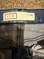 GT-0234 AYR Women’s Jeans 28 Long High Rise Straight Leg Raw Hem Denim