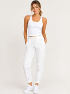 GT-0244 lululemon White Dance Studio Mid Rise Lined Joggers Size 6