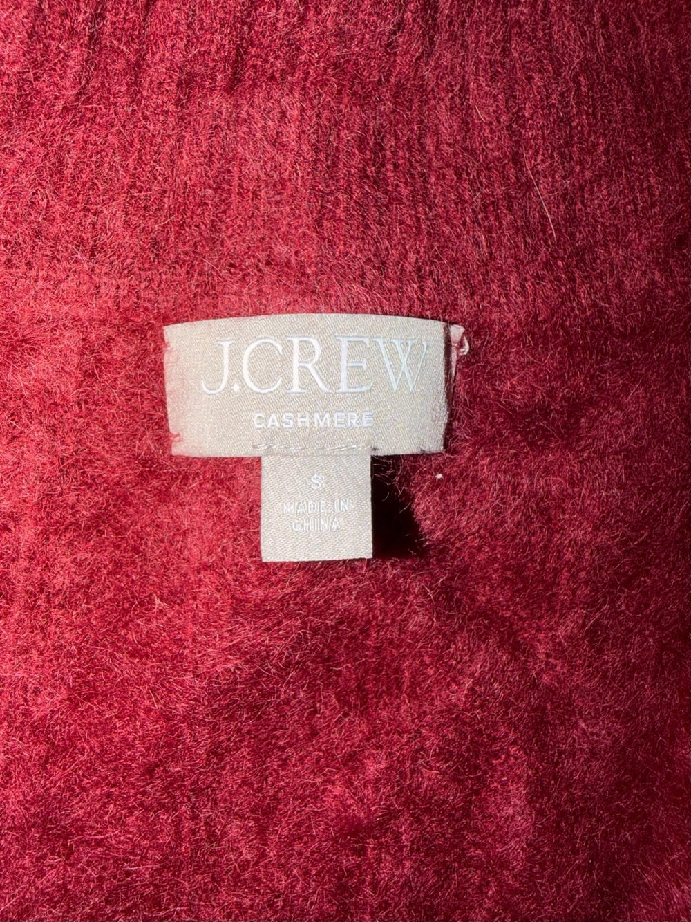GT-0238 J.Crew 100% Cashmere Red Collared V Neck Sweater Small