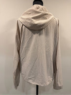 GT-0241 adidas Beige Gingham Hooded Half Zip Pullover Jacket L