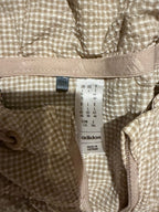 GT-0241 adidas Beige Gingham Hooded Half Zip Pullover Jacket L