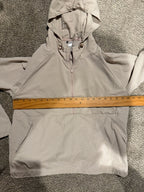 GT-0241 adidas Beige Gingham Hooded Half Zip Pullover Jacket L