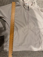 GT-0241 adidas Beige Gingham Hooded Half Zip Pullover Jacket L