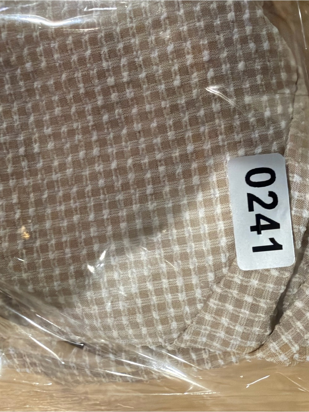 GT-0241 adidas Beige Gingham Hooded Half Zip Pullover Jacket L