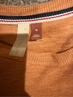GT-0242 Pilcro Anthropologie Rust Orange Ruffle Knit Top M Boho