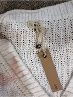 POL Women’s Pink Cream Tie Dye Chunky Knit Button Cardigan NWT S