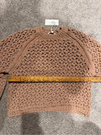 Z Supply Cassian Open Knit Crochet Sweater Brown NWT Size S