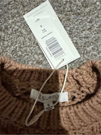 Z Supply Cassian Open Knit Crochet Sweater Brown NWT Size S