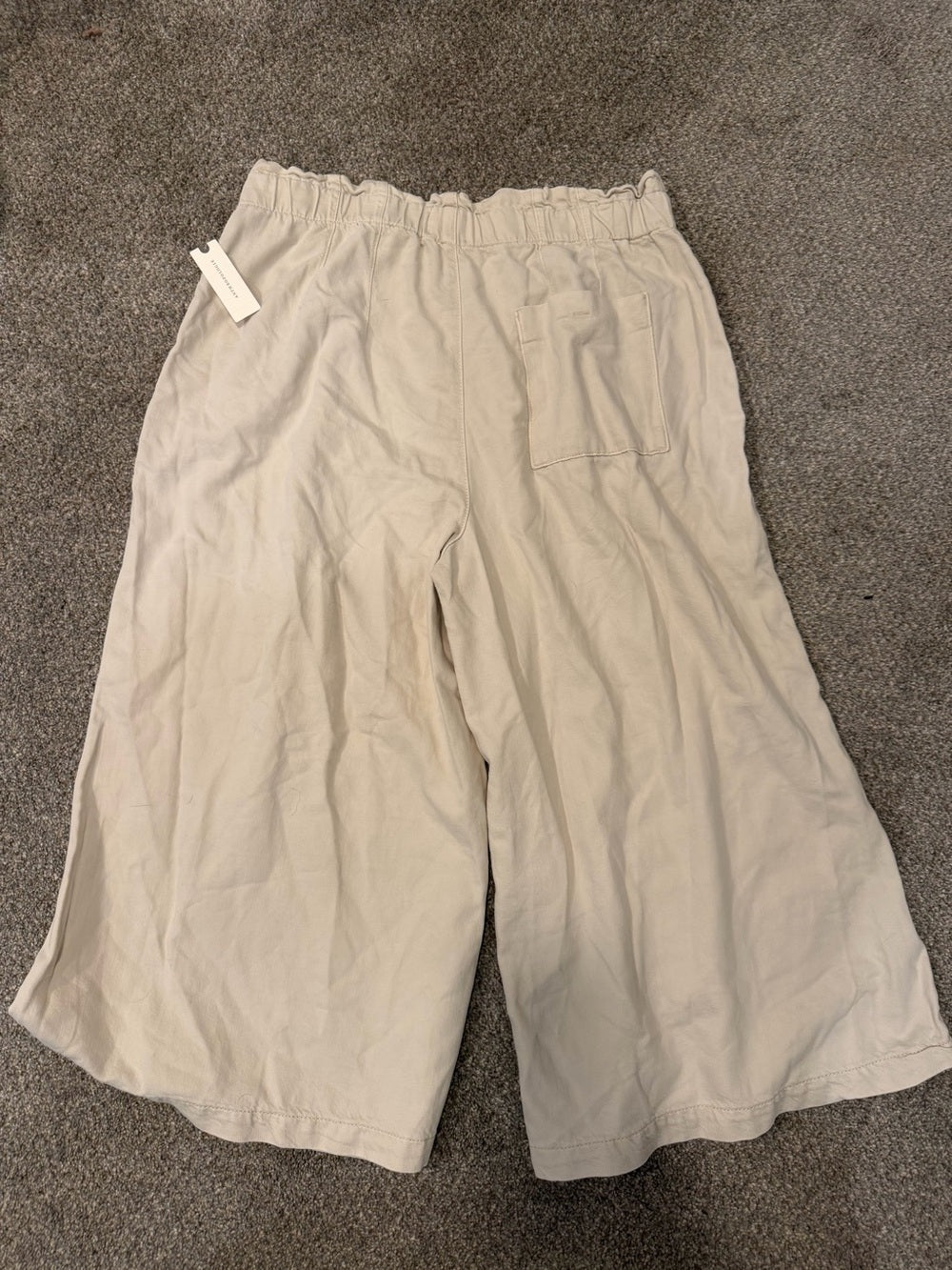 GT-0226 Pilcro Anthropologie Cream Wide Leg Crop Pants XL NWT
