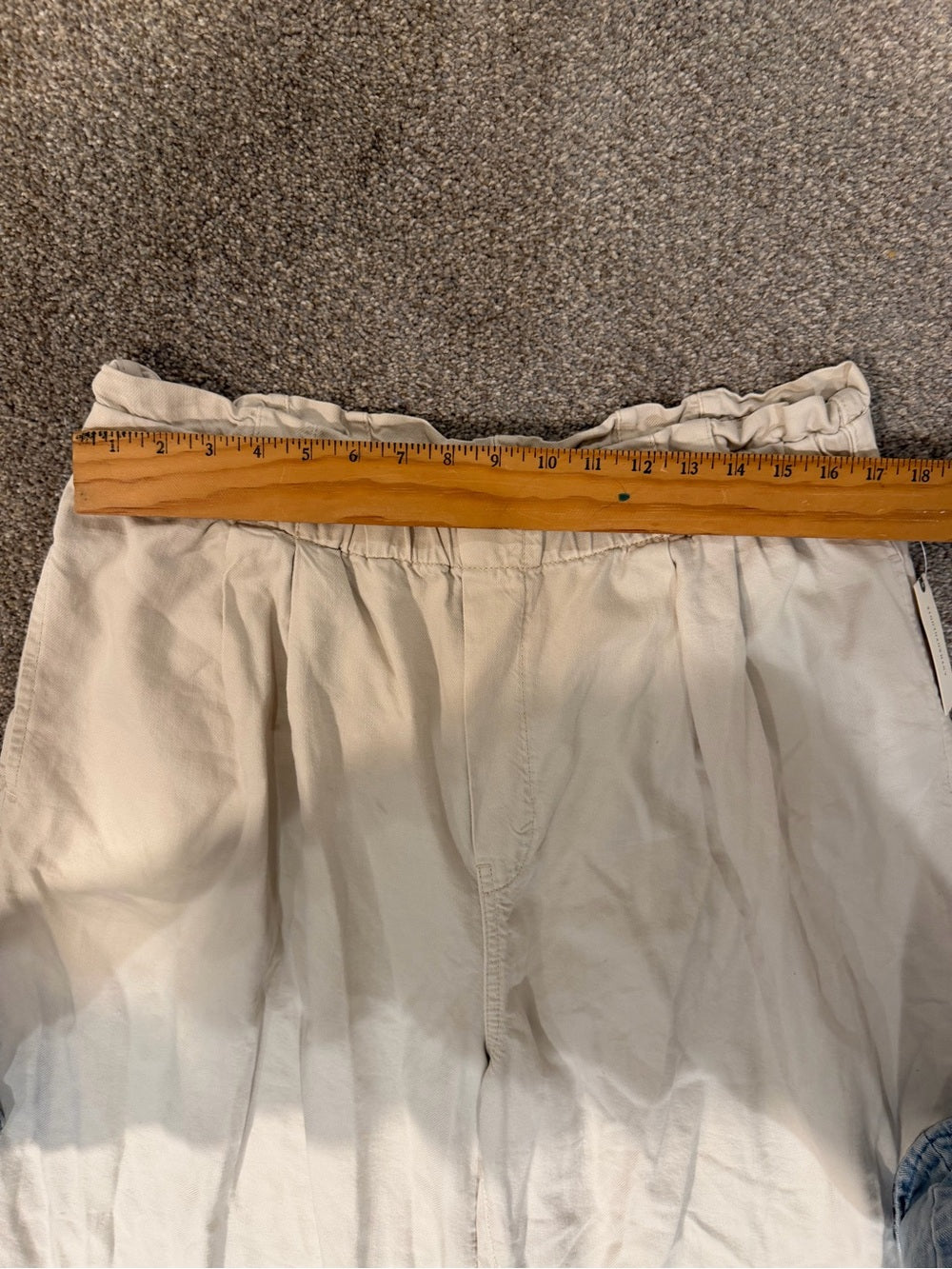 GT-0226 Pilcro Anthropologie Cream Wide Leg Crop Pants XL NWT