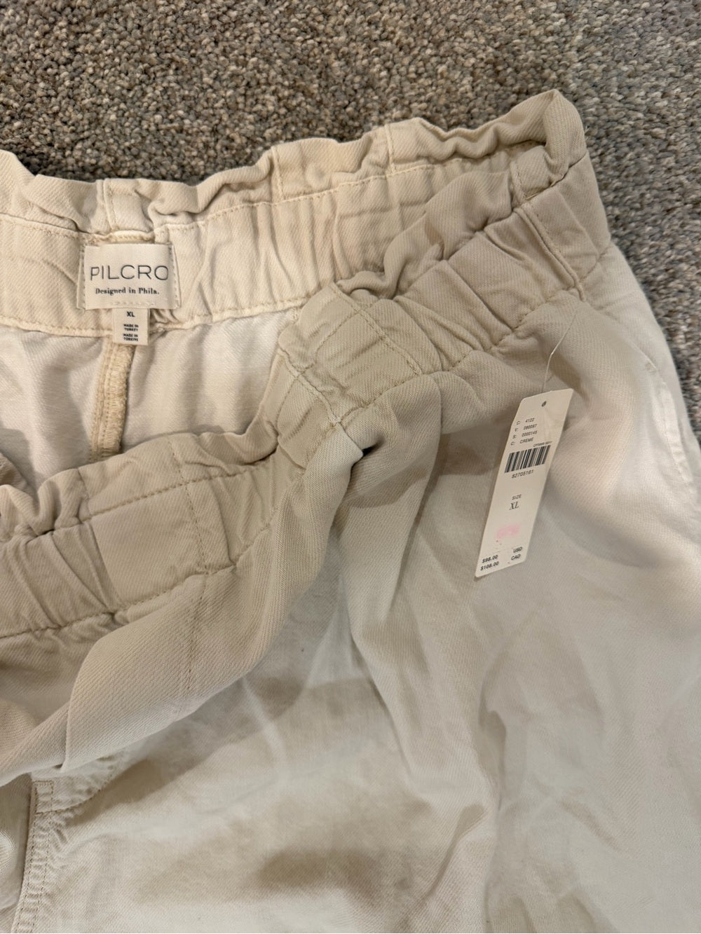 GT-0226 Pilcro Anthropologie Cream Wide Leg Crop Pants XL NWT