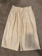 GT-0226 Pilcro Anthropologie Cream Wide Leg Crop Pants XL NWT