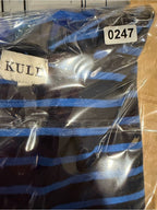 GT-0247 KULE Navy Blue Striped Breton Cotton Tee M Made in USA Nautical