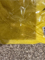 GT-0245 Fossil Yellow Sheer Knit Button Front Cardigan Sweater L Pockets