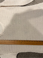 GT-0248 Madewell Ivory Crochet Open Knit Cotton Sweater M Coastal Boho