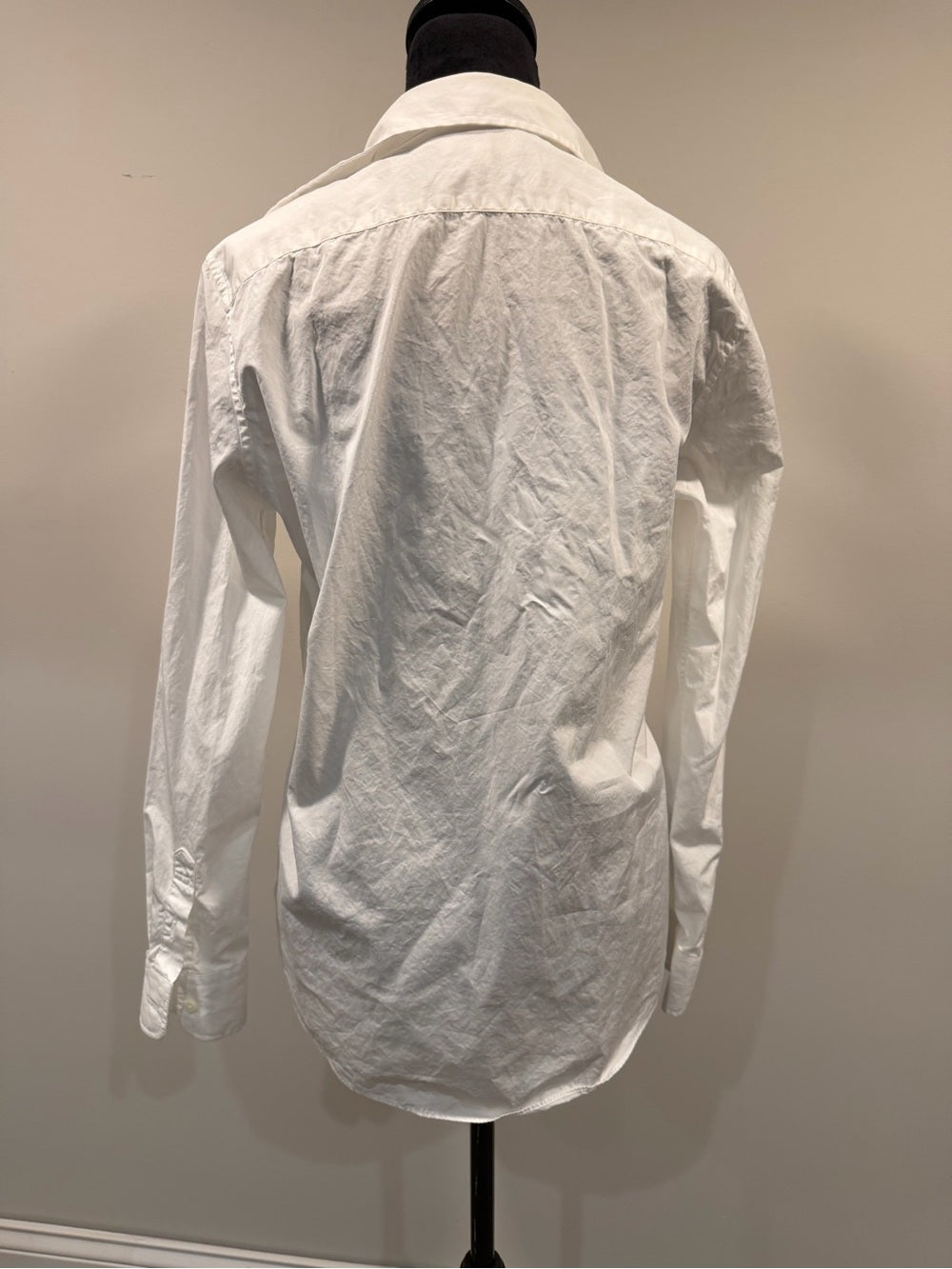 GT-0248 Ann Mashburn White Cotton Popover Tunic Shirt M Classic Minimalist