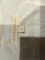 GT-0248 Ann Mashburn White Cotton Popover Tunic Shirt M Classic Minimalist