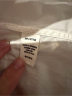 GT-0248 Ann Mashburn White Cotton Popover Tunic Shirt M Classic Minimalist