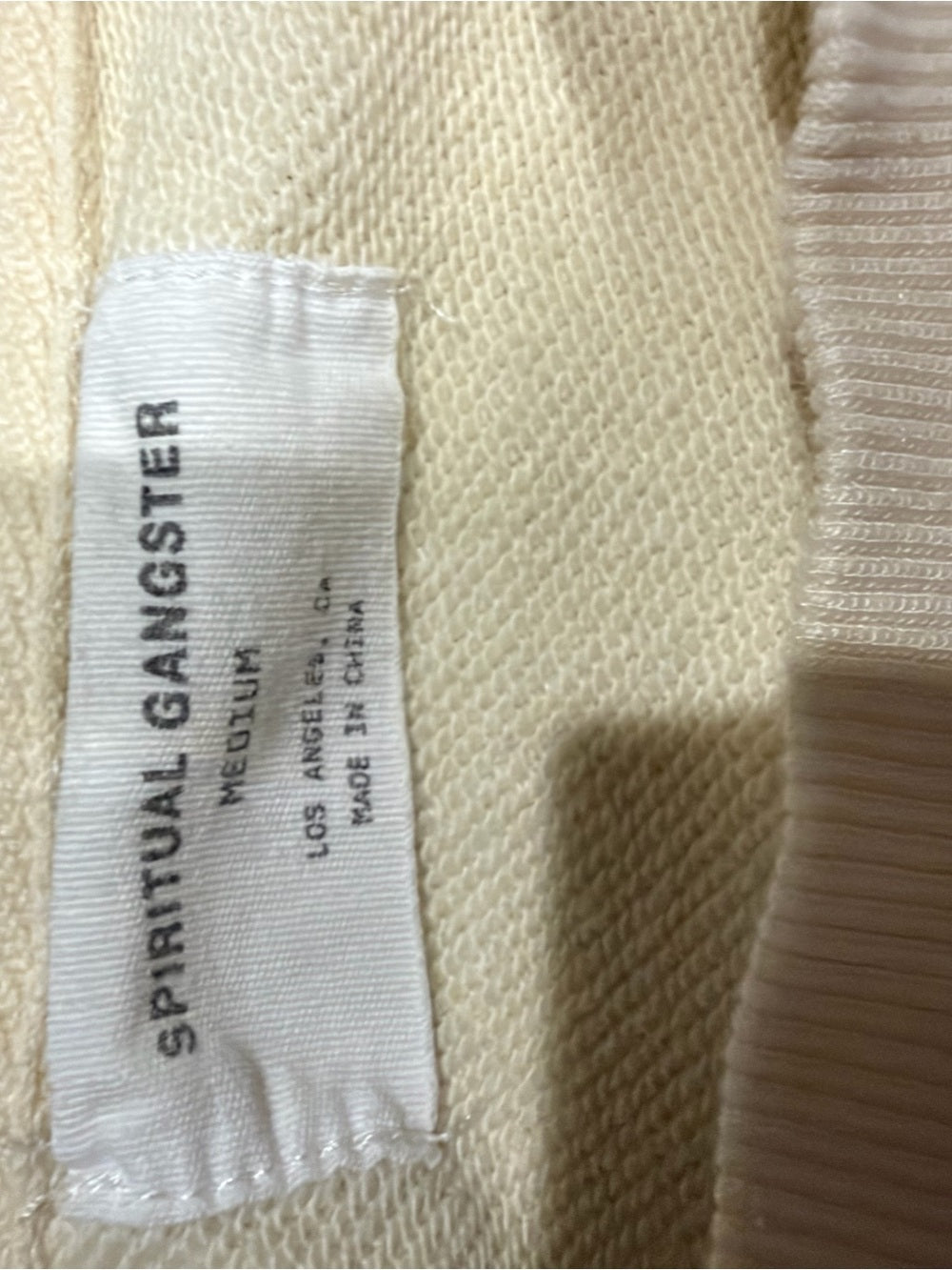 GT-0250 Spiritual Gangster Cream Rainbow Stripe Sweatshirt M Retro Boho