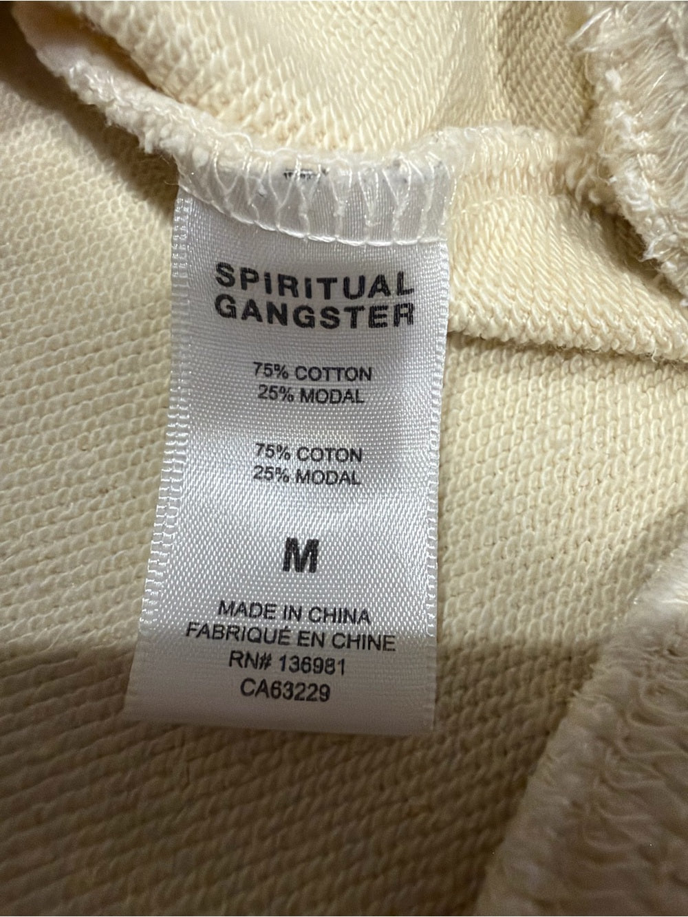 GT-0250 Spiritual Gangster Cream Rainbow Stripe Sweatshirt M Retro Boho