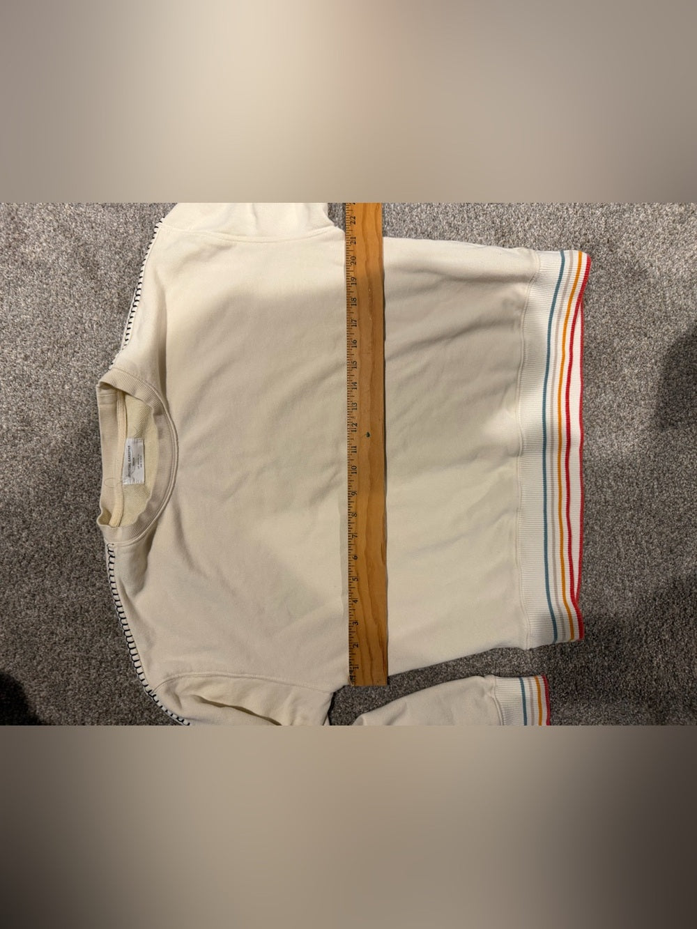 GT-0250 Spiritual Gangster Cream Rainbow Stripe Sweatshirt M Retro Boho