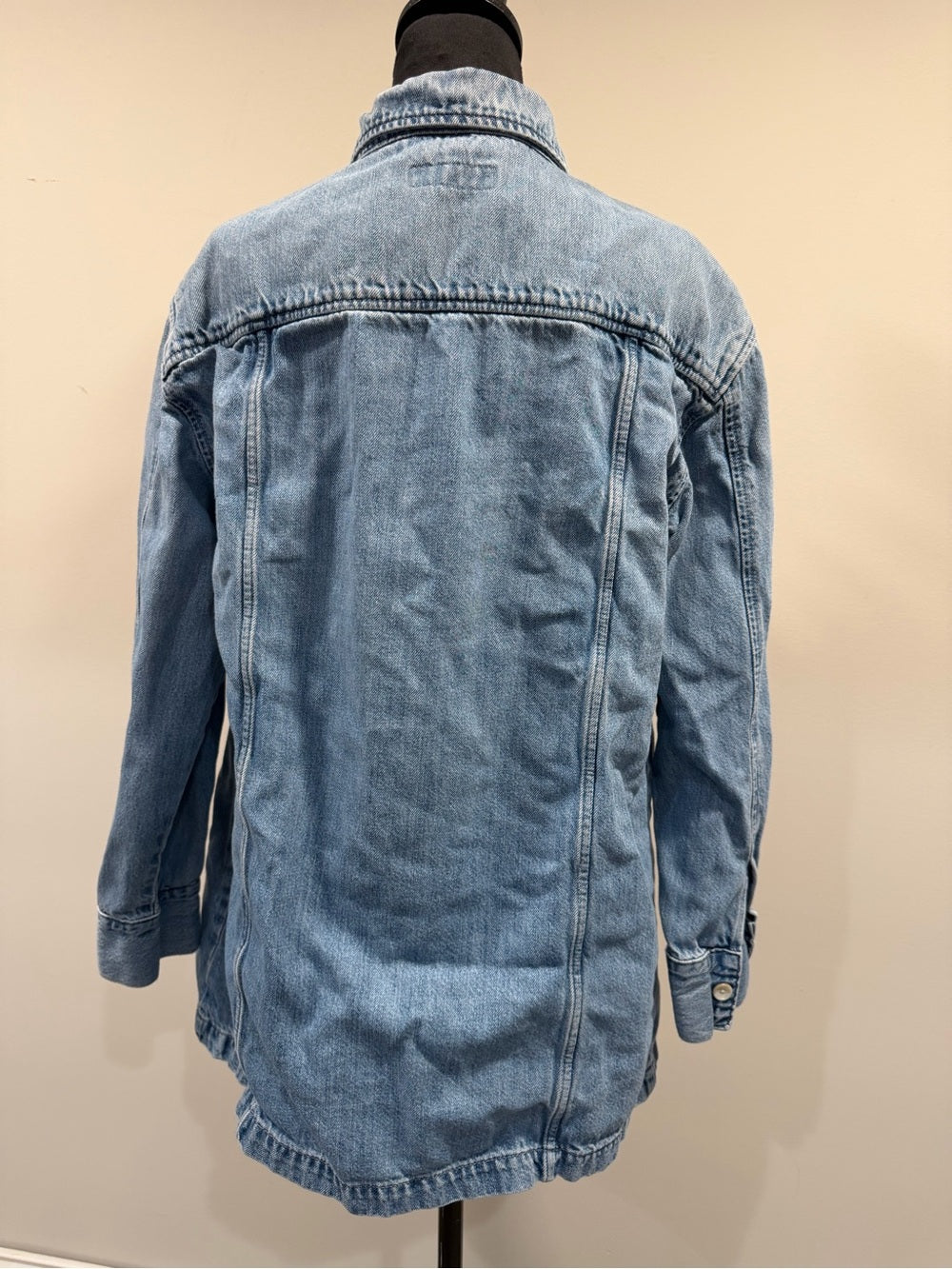 ABLE Light Wash Denim Utility Shirt Jacket M Oversized Shacket