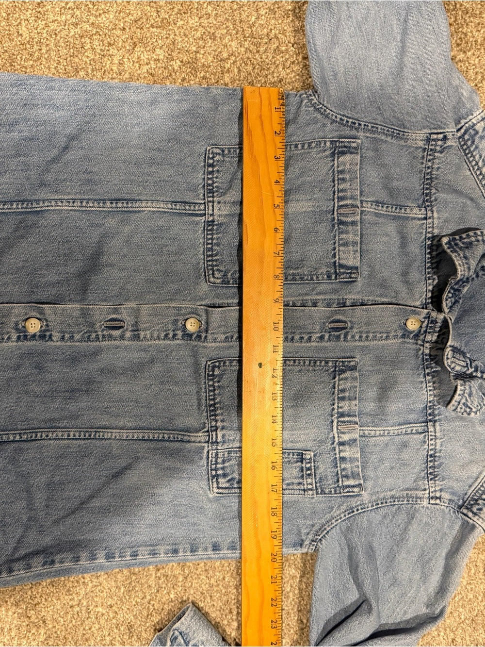 ABLE Light Wash Denim Utility Shirt Jacket M Oversized Shacket